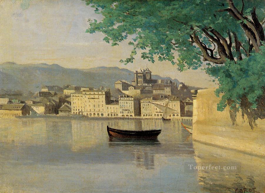 Ginebra Vista de una parte de la ciudad al aire libre Romanticismo Jean Baptiste Camille Corot Pintura al óleo